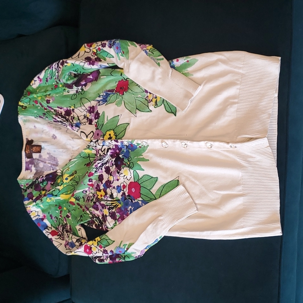 Victor Alfaro silk blend floral cardigan